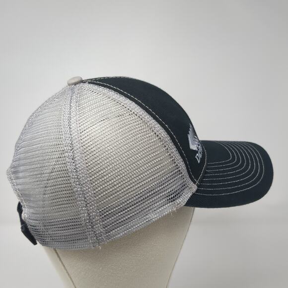 Depatco Strapback Trucker Hat Black One Size Adjustable Embroidered Mesh Back - Picture 5 of 9